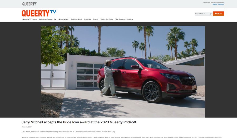 Video pre-roll on Queerty TV